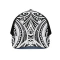 Maori Tribal Tattoo Pattern Print Black Mesh Trucker Hat