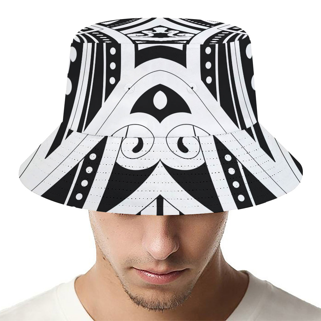 Maori Tribal Tattoo Pattern Print Bucket Hat