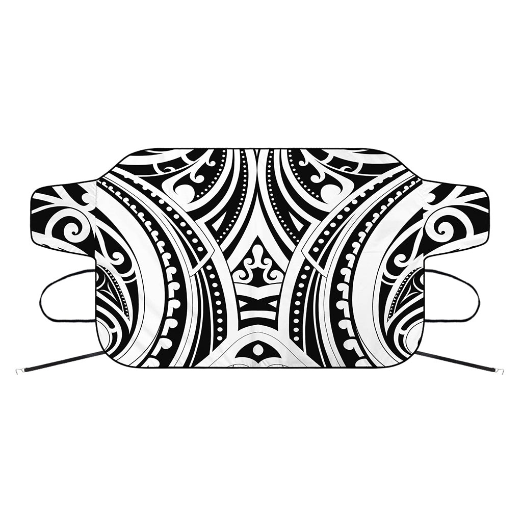 Maori Tribal Tattoo Pattern Print Car Windshield Snow Cover