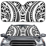 Maori Tribal Tattoo Pattern Print Car Windshield Sun Shade