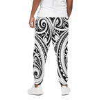 Maori Tribal Tattoo Pattern Print Cotton Pants