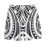 Maori Tribal Tattoo Pattern Print Cotton Shorts