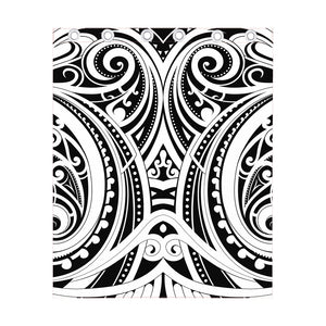 Maori Tribal Tattoo Pattern Print Curtain