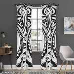 Maori Tribal Tattoo Pattern Print Curtain