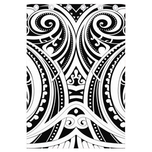 Maori Tribal Tattoo Pattern Print Curtain