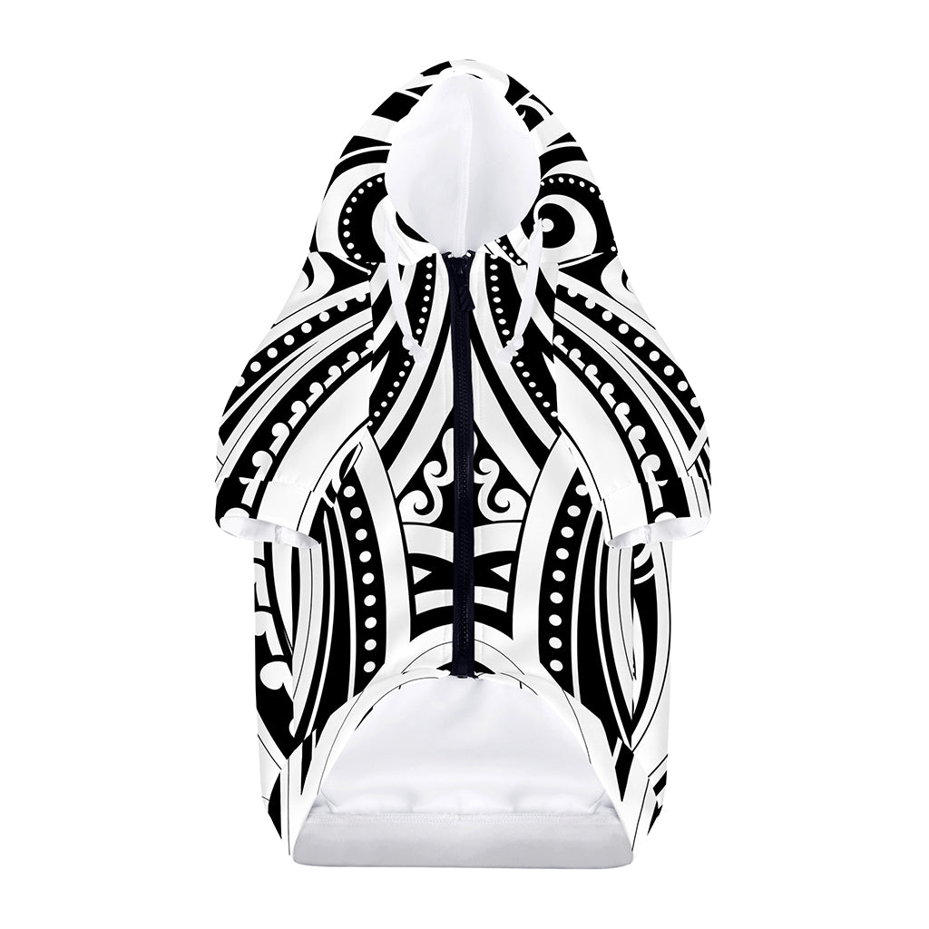 Maori Tribal Tattoo Pattern Print Dog Zip Up Hoodie