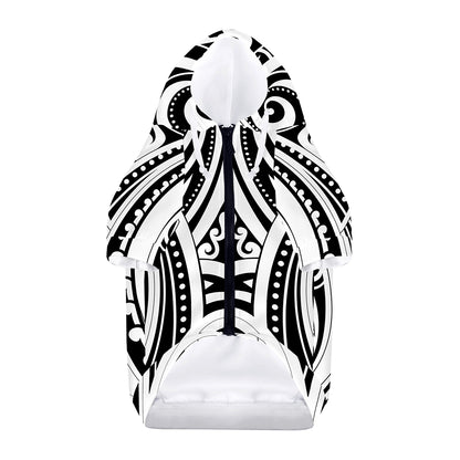 Maori Tribal Tattoo Pattern Print Dog Zip Up Hoodie