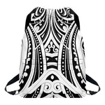 Maori Tribal Tattoo Pattern Print Drawstring Backpack
