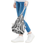 Maori Tribal Tattoo Pattern Print Drawstring Bag