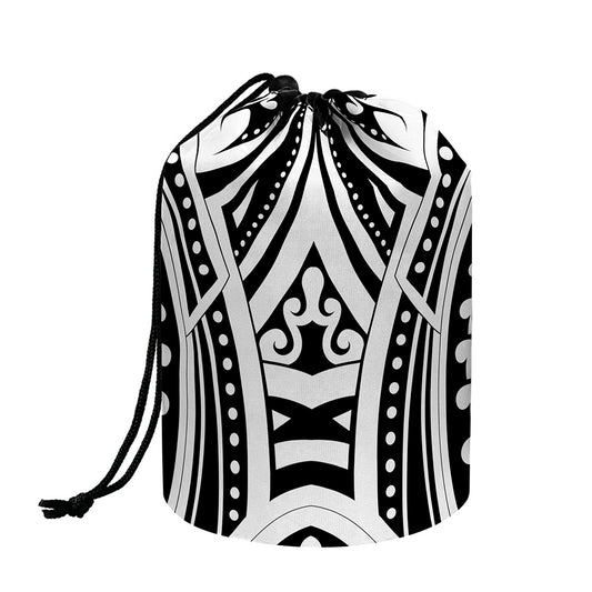 Maori Tribal Tattoo Pattern Print Drawstring Makeup Bag