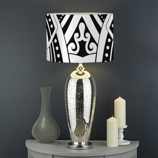 Maori Tribal Tattoo Pattern Print Drum Lamp Shade