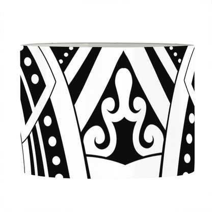 Maori Tribal Tattoo Pattern Print Drum Lamp Shade