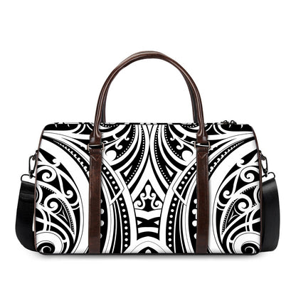 Maori Tribal Tattoo Pattern Print Duffle Bag