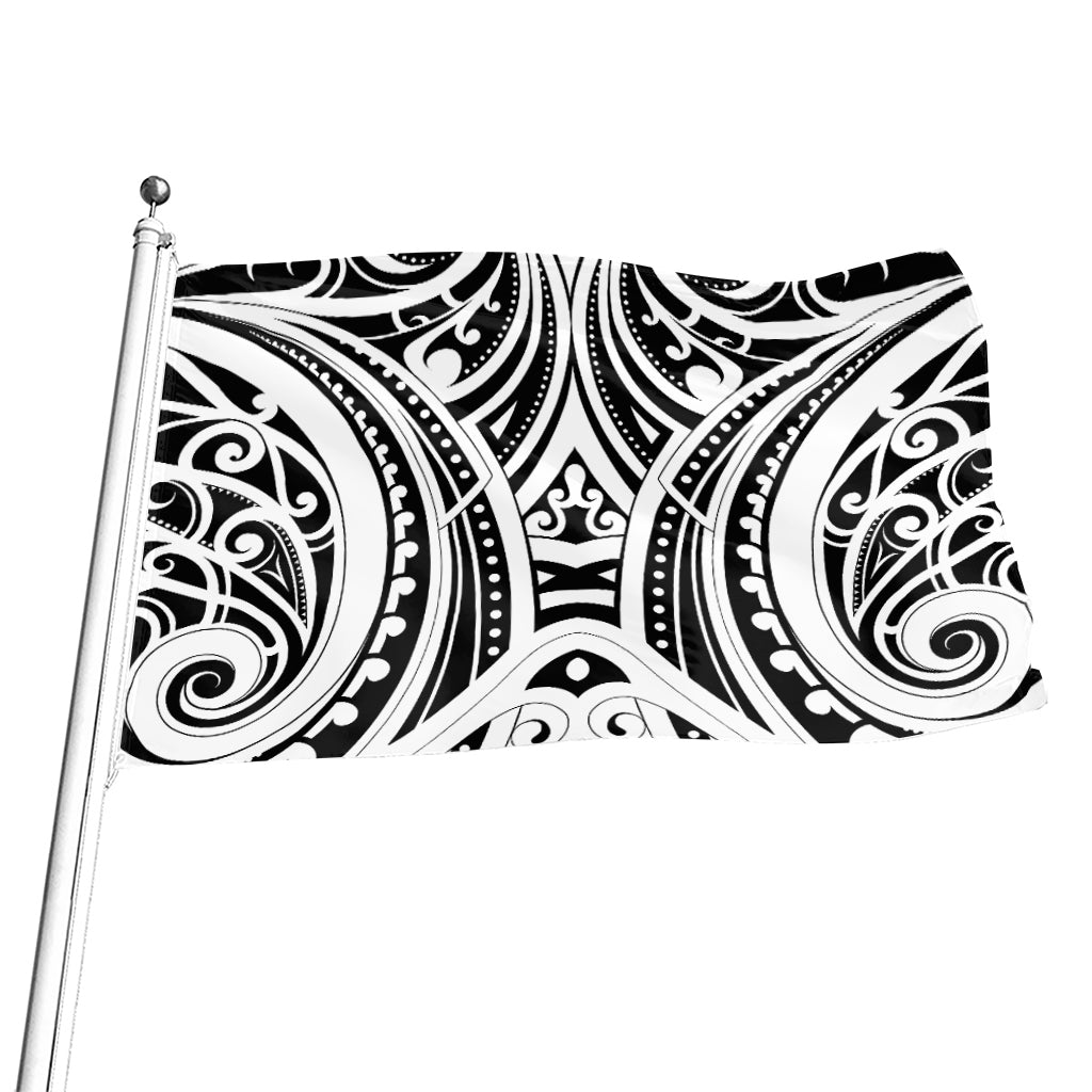 Maori Tribal Tattoo Pattern Print Flag