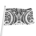 Maori Tribal Tattoo Pattern Print Flag