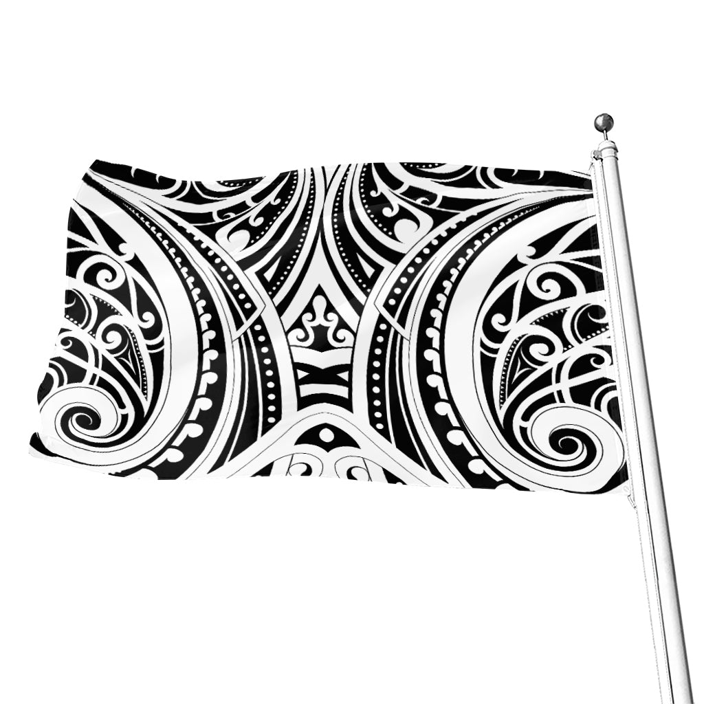 Maori Tribal Tattoo Pattern Print Flag