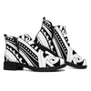 Maori Tribal Tattoo Pattern Print Flat Ankle Boots