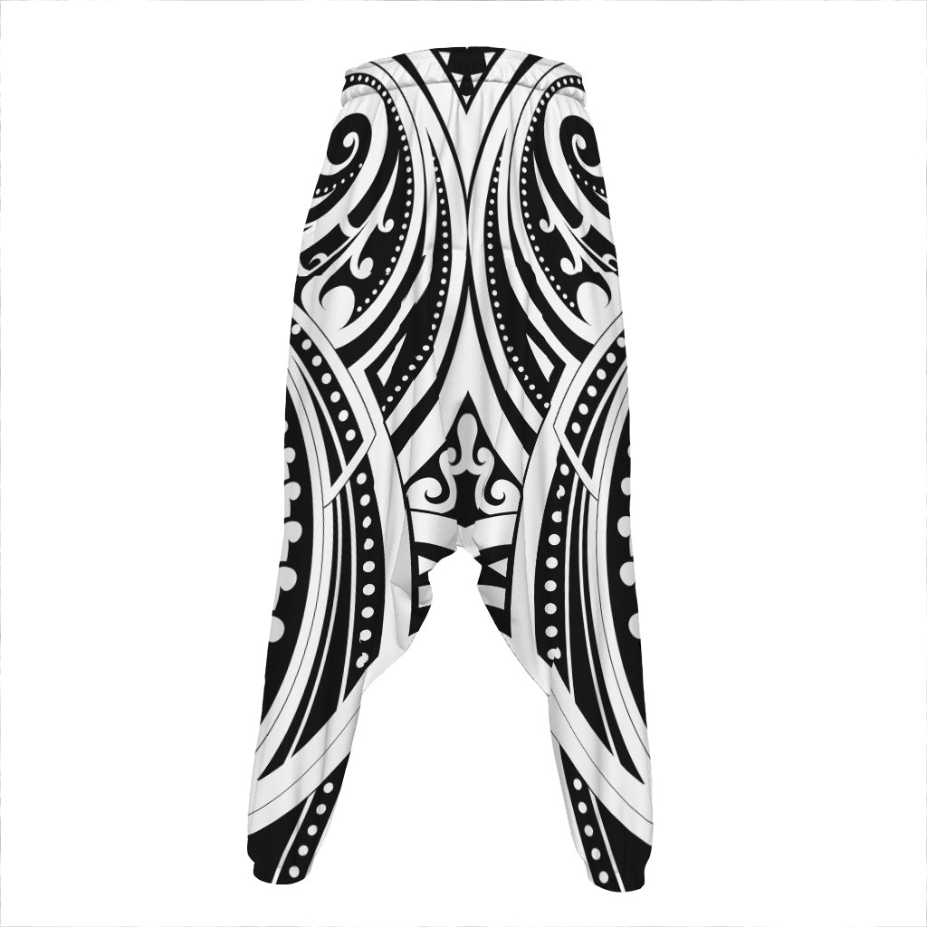 Maori Tribal Tattoo Pattern Print Hammer Pants