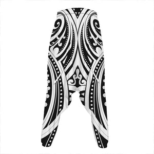 Maori Tribal Tattoo Pattern Print Hammer Pants