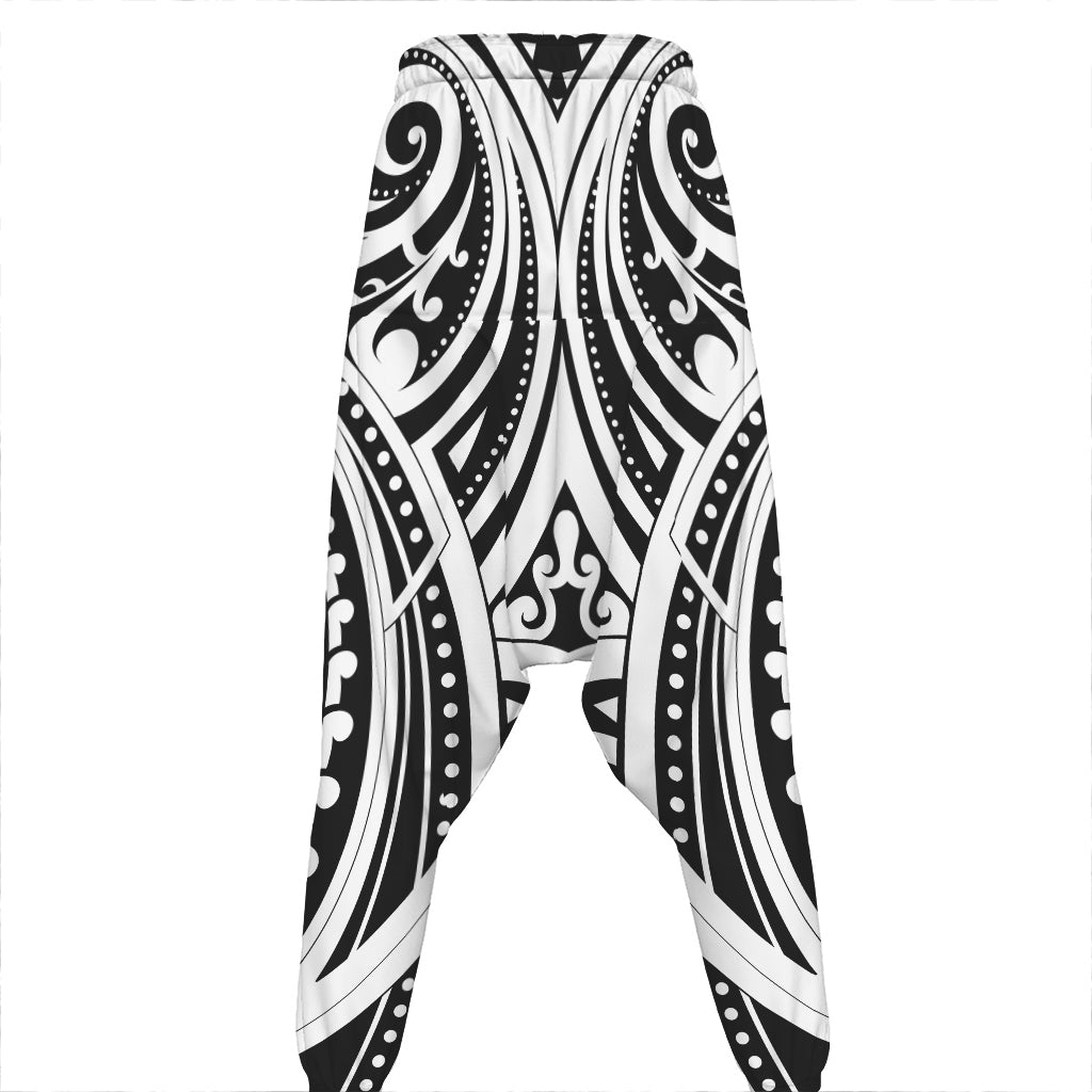 Maori Tribal Tattoo Pattern Print Hammer Pants