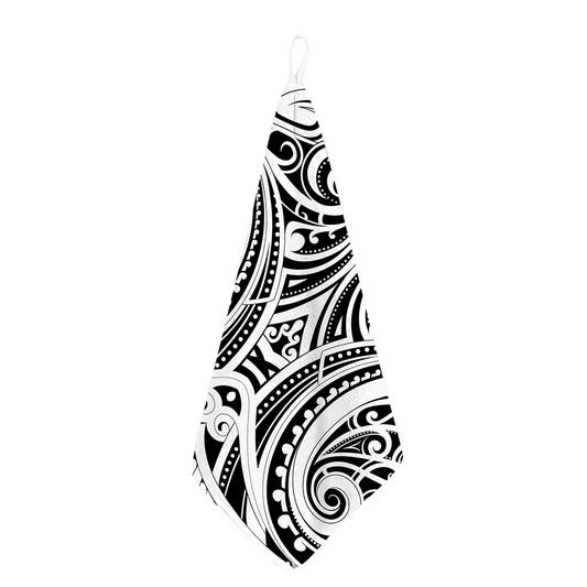 Maori Tribal Tattoo Pattern Print Hand Towel
