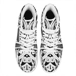 Maori Tribal Tattoo Pattern Print High Top Leather Sneakers