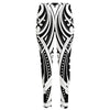 Maori Tribal Tattoo Pattern Print High-Waisted Pocket Leggings