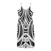 Maori Tribal Tattoo Pattern Print Jersey Midi Cami Dress