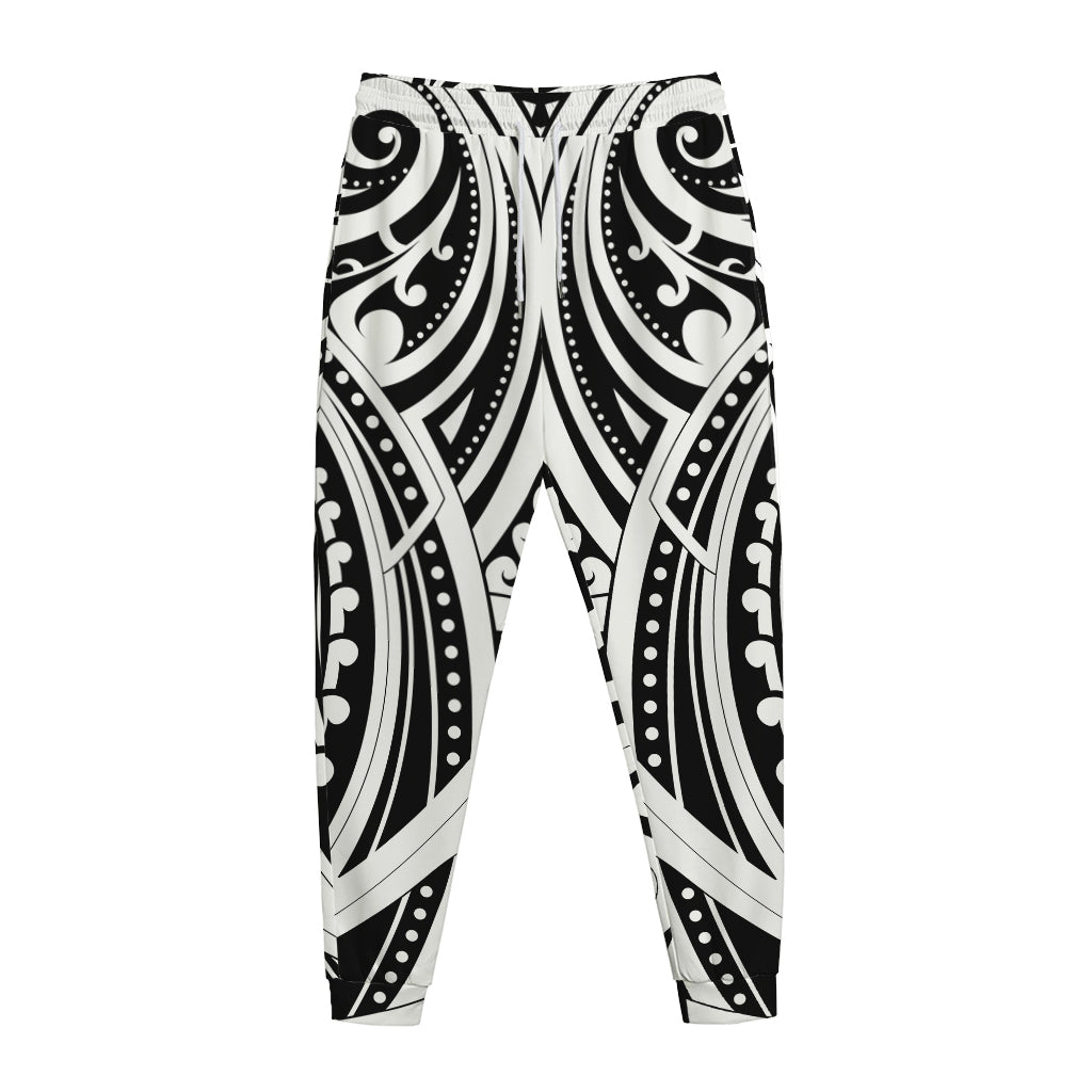 Maori Tribal Tattoo Pattern Print Jogger Pants