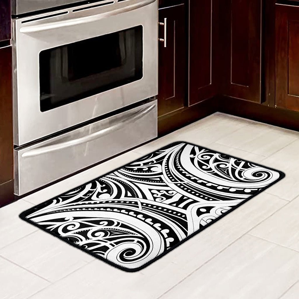 Maori Tribal Tattoo Pattern Print Kitchen Mat