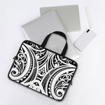 Maori Tribal Tattoo Pattern Print Laptop Sleeve With Handle