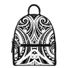 Maori Tribal Tattoo Pattern Print Leather Backpack