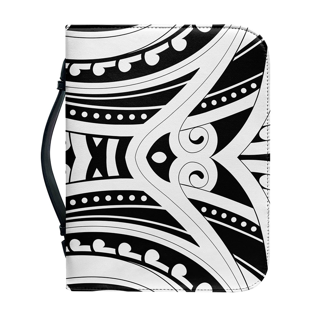 Maori Tribal Tattoo Pattern Print Leather Bible Cover