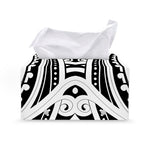 Maori Tribal Tattoo Pattern Print Leather Tissue Box Cover