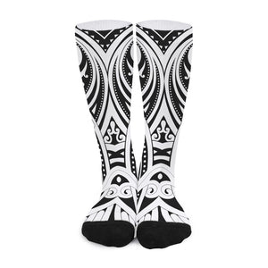 Maori Tribal Tattoo Pattern Print Long Socks