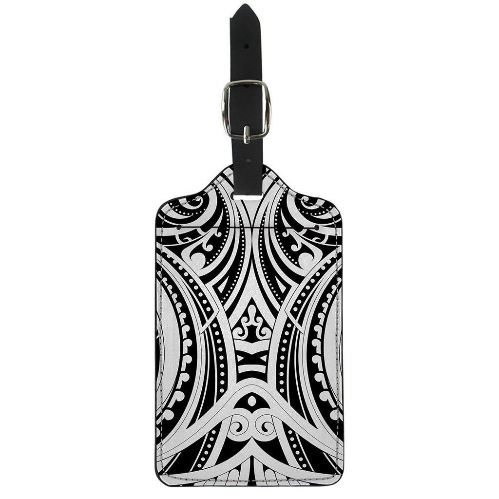Maori Tribal Tattoo Pattern Print Luggage Tag
