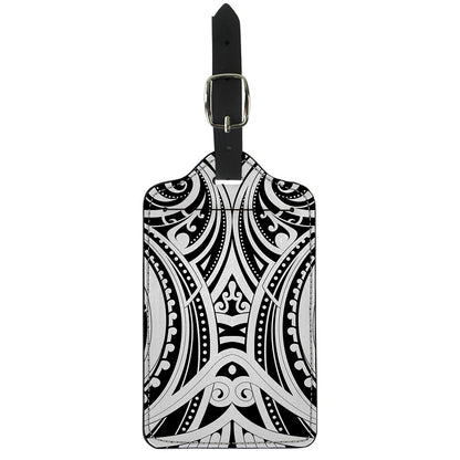 Maori Tribal Tattoo Pattern Print Luggage Tag