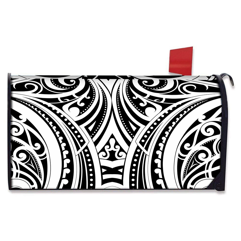 Maori Tribal Tattoo Pattern Print Mailbox Cover