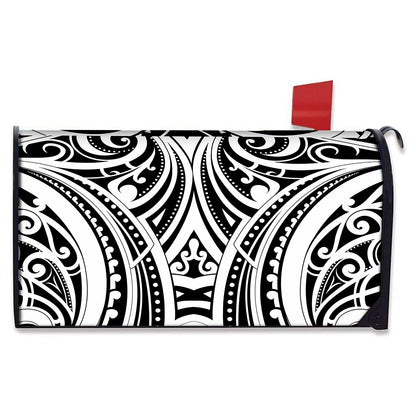 Maori Tribal Tattoo Pattern Print Mailbox Cover