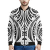 Maori Tribal Tattoo Pattern Print Men's Bomber Jacket