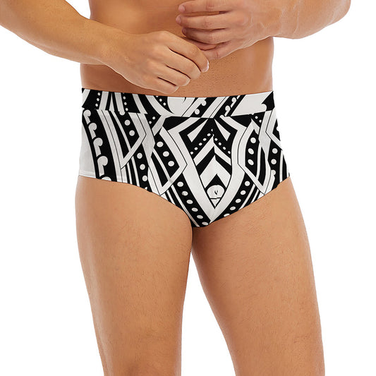 Maori Tribal Tattoo Pattern Print Men's Briefs