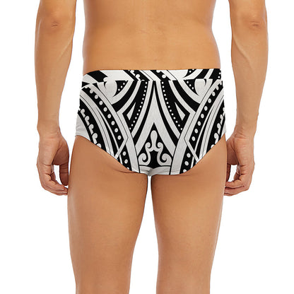 Maori Tribal Tattoo Pattern Print Men's Briefs
