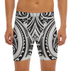 Maori Tribal Tattoo Pattern Print Men's Long Boxer Briefs