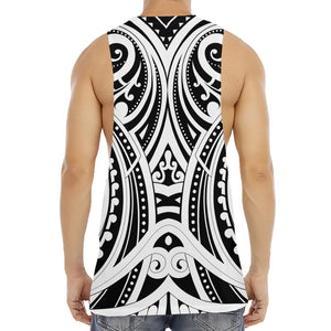 Maori Tribal Tattoo Pattern Print Men's Muscle Tank Top