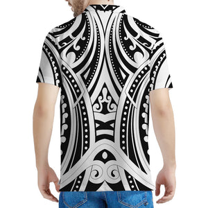 Maori Tribal Tattoo Pattern Print Men's Polo Shirt