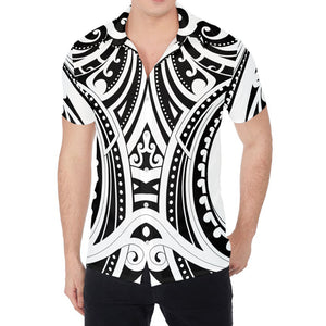 Maori Tribal Tattoo Pattern Print Men's Shirt