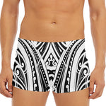 Maori Tribal Tattoo Pattern Print Men's Short Boxer Briefs