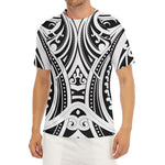 Maori Tribal Tattoo Pattern Print Men's Short Sleeve Rash Guard