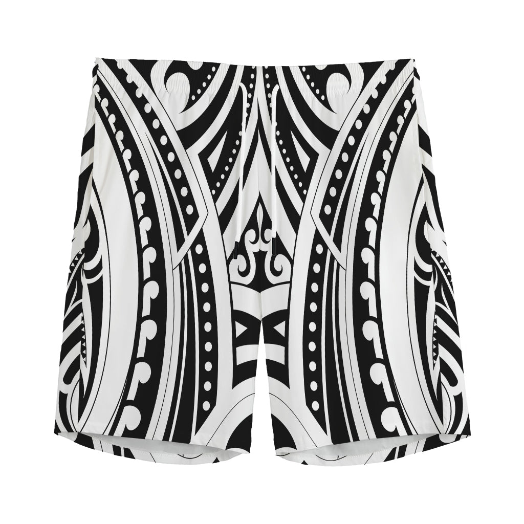 Maori Tribal Tattoo Pattern Print Men's Sports Shorts