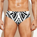 Maori Tribal Tattoo Pattern Print Men's Swim Briefs